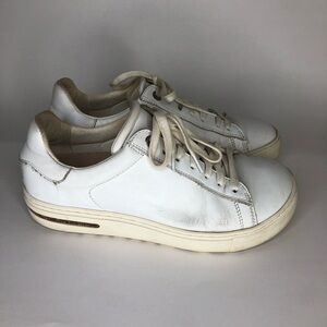 Birkenstock Shoes Lace Up Casual Sneakers Women Size 37 US 6 White Leather